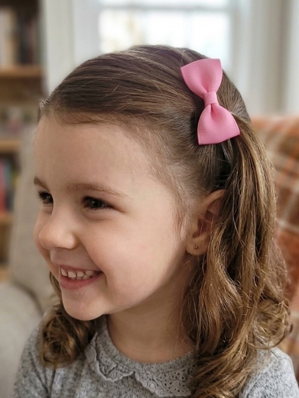Pink Hair Bow Clip for Kids - Brand